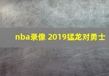 nba录像 2019猛龙对勇士